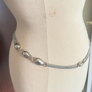 Silver and Gold Chain Belt